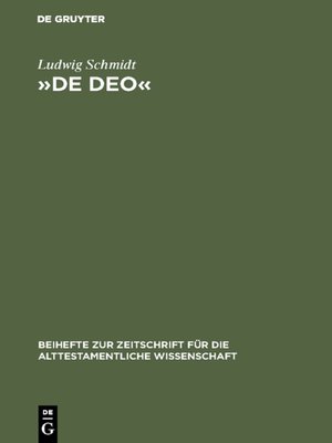 cover image of »De Deo«